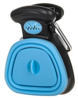 pulizia dei rifiuti di animali domestici Raccoglitore di escrementi portatile pieghevole con sacchetti monouso for passeggiate con il cane - Paletta for escrementi e distributore di sacchetti(Blue,L)