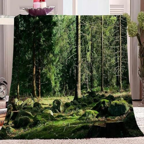 okoikfc Manta Sofa 180 x 220 cm Tropical, Suave y Cálido Microfibra Cobijas Invierno Bosque Mantas Franela para Cama y Sofá, 3D Manta Polar para Adultos y Niños Niña P900