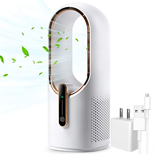 Ventilateur de bureau sans pales silencieux de 30 cm avec 3 réglages de vitesse, contrôle tactile, facile à nettoyer, idéal pour le salon, la chambre à coucher