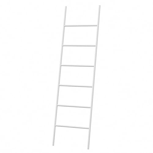 Estante de escalera independiente para mantas, soporte de secado de toallas de metal y ropa, diseño inclinado de pared que ahorra espacio para decoración de sala de estar y dormitorio