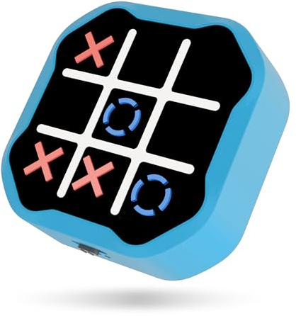 MASSRT 3-in-1 Electronic Tic Tac Toe Handheld Travel Game, Blue