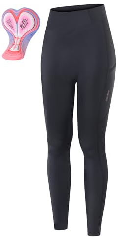 ARSUXEO Pantalones de Ciclismo para Mujer, Acolchados, Largos, con badana, Pantalones de Ciclista para Bicicleta de montaña, equitación, Ciclismo HW100 S