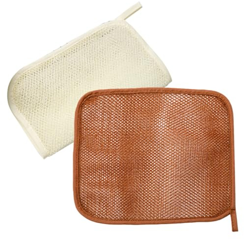 ERINGOGO 2 Stück Afrikanisches Peelingnetz aus Nylon Doppellagiges Scheuertuch zur Körperreinigung und Sanften Hautexfoliation für Hausgebrauch Zufällige Farbe