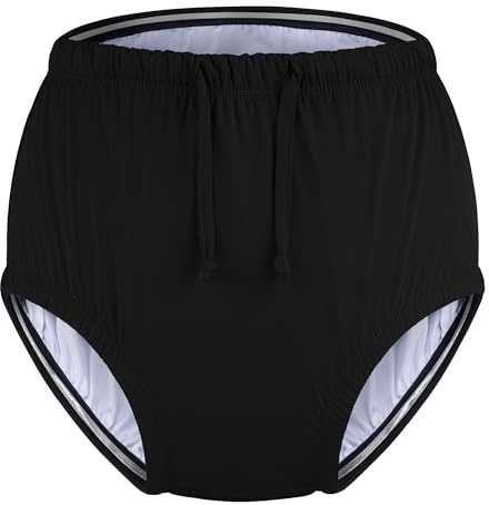 Codida Special Needs Reusable Swim Diaper – Waterproof & Leakproof Incontinence Swimwear for Toddler, Youth & Adult, Unisex Cloth Diaper Cover (Black, 10-12Years)