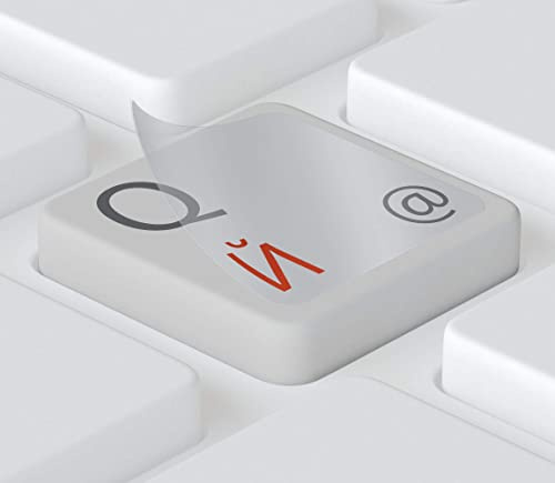 Keystickers® | 11x13mm - Unten | Russische Aufkleber für PC/Laptop & Notebook Tastaturen, transparente Matte Folie | Farbe: ROT | русские наклейки на клавиатуру | Russian Keyboard Stickers