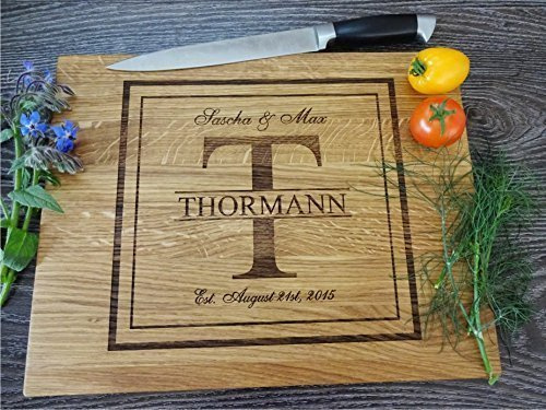 Personalisierte Schneidebrett mit Monogramm | Frühstücksbrettchen mit Gravur | Handgefertigt Holzbrett | Hochzeitsgeschenk | Geschenke für Frauen | Schneidebrett holz mit Lasergravur von Algis Crafts