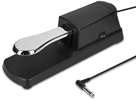 kwmobile Universal Sustain Keyboard Pedal - mit 1,5m Anschluss Kabel - Sustainpedal Fußpedal für digitales Klavier Keyboard - Piano Haltepedal