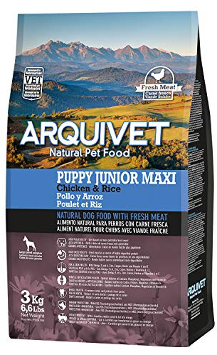 Arquivet Cibo Naturale per Cuccioli di Razza Grande - Puppy Junior Maxi Pollo e Riso, 3 kg (Confezione da 1)