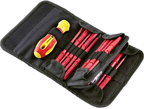 TOOLCRAFT WHS-017 Wechselklingen-Satz 17-teilig I Umsteck-Schraubendreher I VDE geprüft I Elektriker-Set I AC-Tester I Schraubendreher mit Wechselklinge I Werkstatt-Set