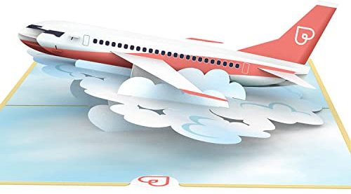 papercrush® Pop-Up Karte Flugzeug - 3D Urlaubsgutschein für Flugreise, Gutscheinkarte u. Geschenkverpackung für Flugtickets, Geldgeschenk für Reisekasse & Urlaubsgeld, Abschiedskarte zum Auslandsjahr