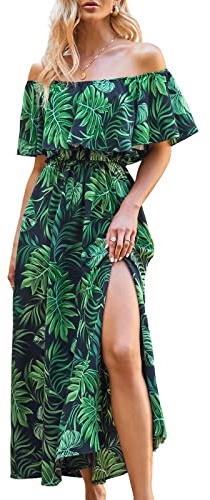 CUPSHE Women's Midi Dress Paisley V Neck Ruffled Boho Short Sleeve High Waist A Line Casual Summer Dresses