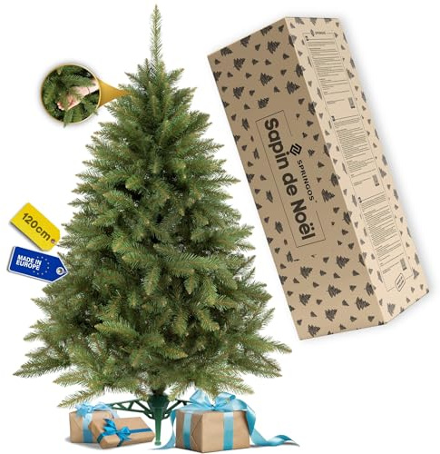 SPRINGOS Tannenbaum Tanne 120 cm Weihnachtsbaum Künstlich Naturgetreu Christbaum inkl. Ständer