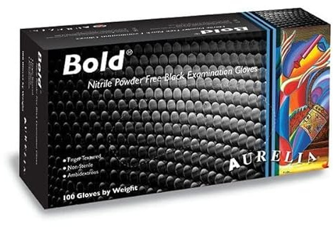 JAKERA Black Bold Nitrile Disposable Gloves (Large)