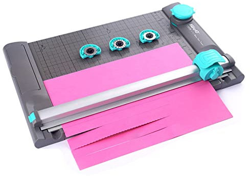 YyDDs en 1 A4 Coupe-Papier Portable Guillotine Tondeuse Papier Planche À Découper Scrapbooking avec Ligne Droite De Coupe, Ligne Pointillée, Courbe, Ligne De Pliage, Filet De Coupe