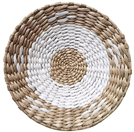 Décor De Panier Mural Tissé À Suspendre Décor De Panier Mural En Osier Panier Mural Tissé À Suspendre Chic Boho Paniers Artisanaux Ferme Moderne Et Décoration Murale Rustique Style 3, Diamètre 25 Cm