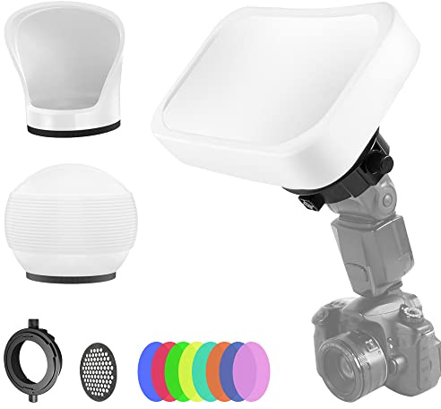 LENSGO D1235 Kit diffuseur de flash professionnel pour photographie avec dôme pour tous les phares carrés et ronds pour un contrôle supérieur de la lumière