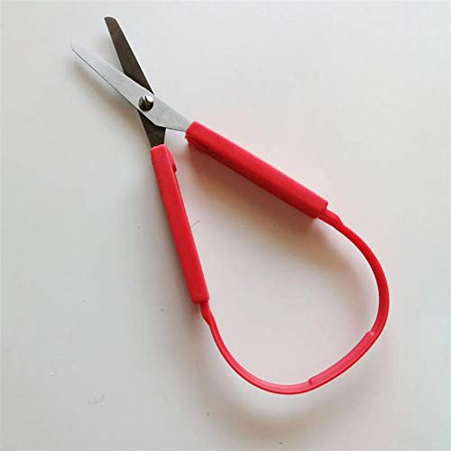 Küchenschere Schlaufenschere für Kinder, Teenager, Erwachsene, bunt, Schlaufen, Mini-Schere mit einfachem Griff, adaptives Design, Schneiden (blau rot)