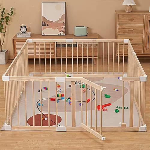 Laufgitter Baby Modular – Baby Gitter Laufstall Holz mit Tür – Klicksystem – Aufbau 10 Min – 160x180/170x170cm