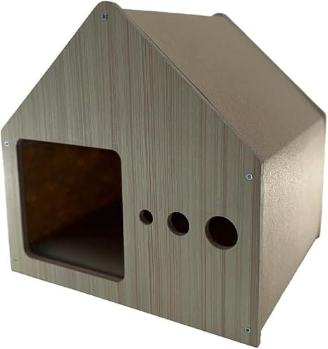 ROODZ 2-in-1 Kratz- & Loungehöhle für Katzen – Echtholz & Kratzvlies – Gemütliche Katzenhöhle