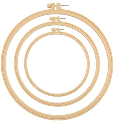 AORHOFJ 3 Stück Bambus Dorn Kunststoff Stickrahmen Kreuzstich Rahmen, 13cm, 17cm, 20cm Runde Kreuzstich Reifen Stickerei Ring für DIY, Kunsthandwerk, Stickerei