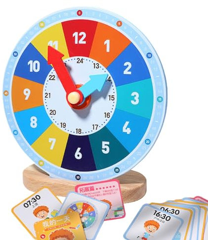 Lernuhr aus Holz, Lernuhr für Kinder | Lernuhr, Big Time Holzuhr, tragbare Trainingsuhren für Kinder, Orolo Kit