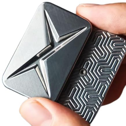 Bufccy Lightning oändlig fidgetreglage metall magnetisk haptisk fidget handsnurrar leksaker för vuxna ångest/ADHD/stressavlastning (silvergrå)