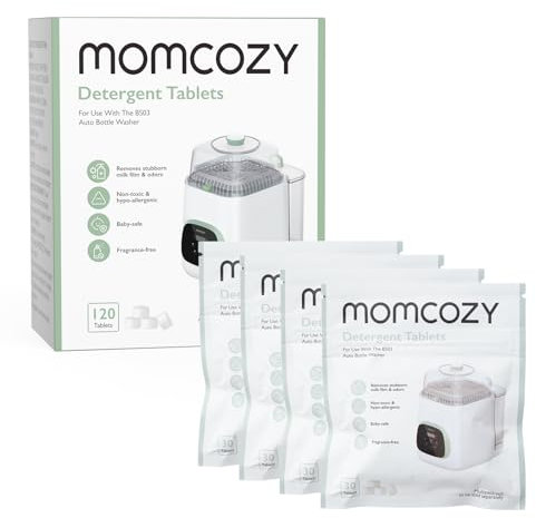 Momcozy Pastillas Detergentes para Lavadora de Biberones Momcozy KleanPal Pro, Limpieza Potente y Segura, 120 Unidades en 4 Bolsas