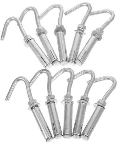 HOUDERCO 10pcs Concrete Wall Hook Stainless Steel Expansion Hook for Concrete Wall Strong for Ceiling Hanging and