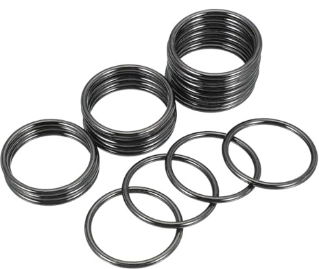 PATIKIL Metall-O-Ringe 25mm/1, 20 Pack Elektrolytisch verzinkte Zinklegierung O-Ring-Schnalle Nahtlose geschweißte Rundringe für Taschen Geldbörsen Gürtel Hundeleinen, Grau-Schwarz
