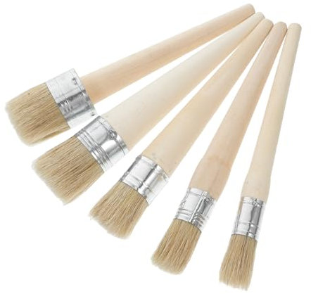 DOITOOL 5pièces Pinceaux à Colle pour Meubles Bois Et Décorations Pinceaux Plats Et Ronds pour Peinture Et Cire Outils Bricolage
