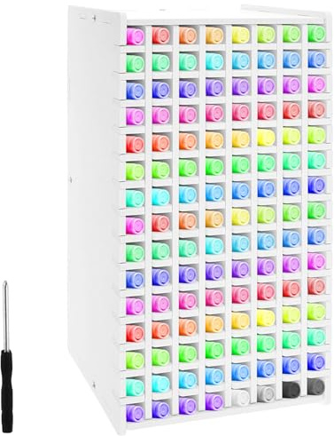 BUTORY Support de rangement pour marqueurs artistiques - 120 emplacements - Organiseur minimaliste - Organiseur de marqueurs anti-poussière - Pour marqueurs, stylos, pinceaux de maquillage