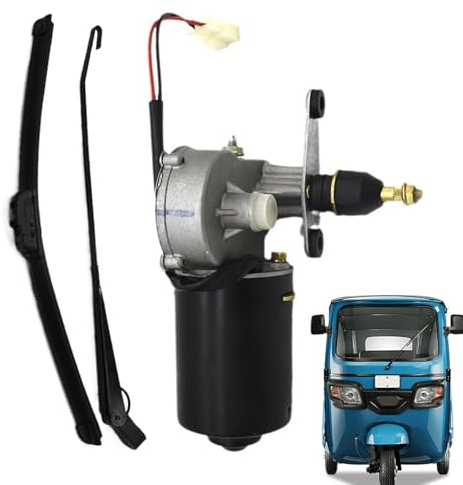Windshield Wiper Kit - 12V Electric Motor, Power Wiper System, Heavy-Duty Windshield Wipers | Adjustable Vehicle Wiper Kit Replacement, Quiet Motor Window Wipers, Boat, Tricycle,
