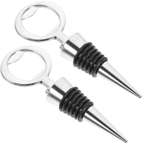 TOPPERFUN 2stücke Weinflaschenverschluss Stopper Aus Edelstahl Mit Gummieinsatz Zum Abdichten Von Bier Und Essigflaschen Für Haushalt Und Partygebrauch