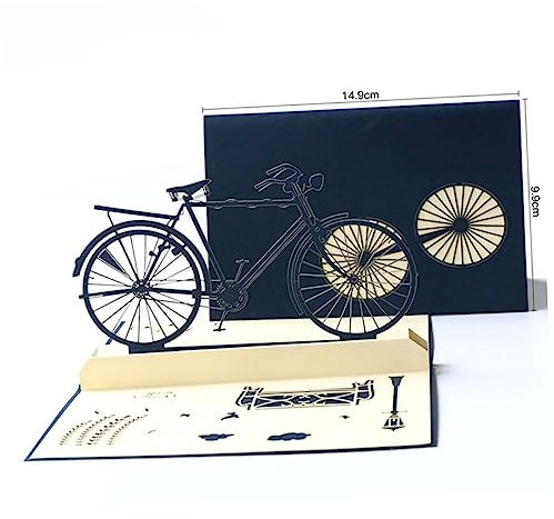 Housoutil 1Stück Grußkarte Retro Fahrrad Kreative Popup Karte Für Vatertag Partys Glückwunschkarte Aus Hochwertigem Lustige Und Lebendige Designs