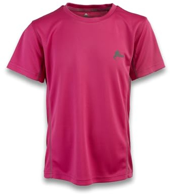 ANDE Bobbio barn T-shirt – andningsbar t-shirt för utomhusbruk, Fuchsia, 10 år