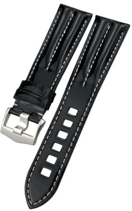 HYUOIND 20 mm 21 mm Lederarmband kompatibel mit Omega Seamaster 300 AT150 Speedmaster Rolex Longines Kalbslederarmband(20mm)