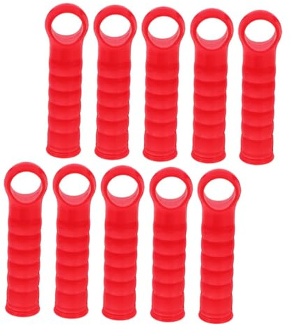 FRCOLOR 10pcs Red Broom Handle End Caps Mop Rod Covers for Home Garage Cleaning Tools Easy Replacement Safety Grip Sleeves for Efficient Storage and Organized Cleaning Supplies