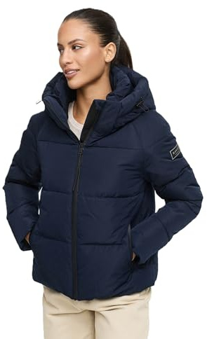Navahoo Damen Winterjacke (XS-XXL) - gesteppt, abnehmbare Kapuze, 5 Taschen - N067