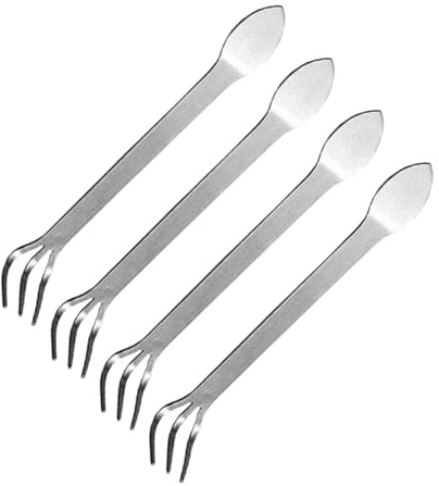 DOITOOL Set 4 Rastrelli da Giardinaggio Mini in Acciaio Inossidabile per Bonsai, Attrezzi Manuali Piccoli per Aiuole e Diserbo, Strumenti per Allentare e Pressare Terreno in Spazi