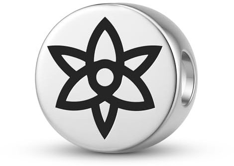 Anhänger aus 925er Sterlingsilber, Heilige Geometrie, Lilie, Totem-Symbol-Anhänger, Charm, Emblem, spirituelles Siegel, Schmuck, Halskette, passend für Original-Armband-Schmuck