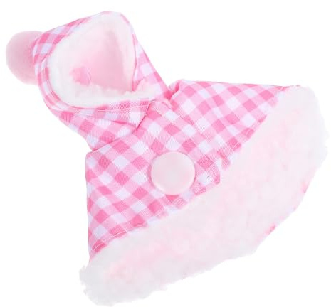ULDIGI Pink Plush Parrot Cloak for Pet Birds and Parakeets, Warm Protection and Gentle on Skin, Stylish Plaid Cape for Outdoor Activities and Winter