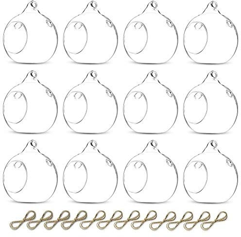 Sziqiqi 12 Stücke 8cm Kreative Haus Hängende Glasball Romantische Kerzenständer Hochzeit Geburtstag Fest Deko, 12 Stücke