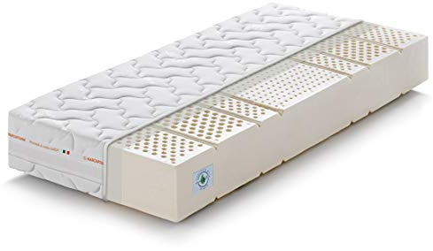 Marcapiuma - Einzelmatratze Sevenlife 20 Latexmatratze 100x220 cm Höhe 20 cm H2 Mittel Orthopädische Ergonomische Latex Matratze waschbar Gegen Milbe Silver Bezug EuroLatex Made in Italy