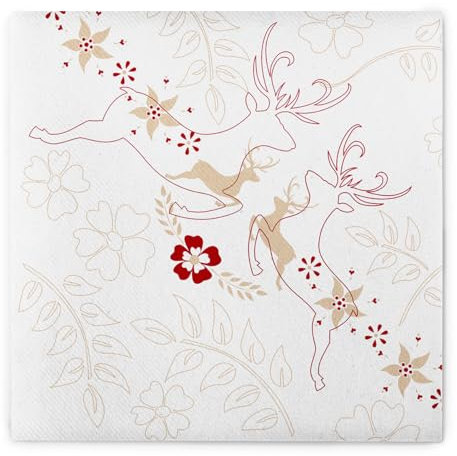 Mank Airlaid Servietten 40x40 cm Premium Einweg-Serviette stoffähnlich und saugstark perfekt für Partys und Events 50 Stück Leonard (Beige-Bordeaux)