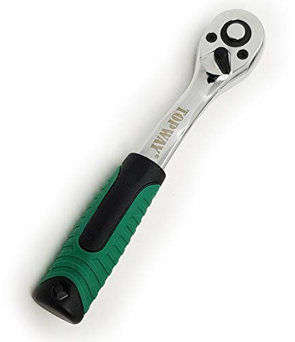 TOPWAY 1/2 Umschaltknarre, Ratschenschlüssel, 72 Zähne Schnellspann Steckschlüsselgriff, hochwertiger Chrom Vanadium Stahl, Autoreparatur Werkstattwerkzeug, 250mm 423907