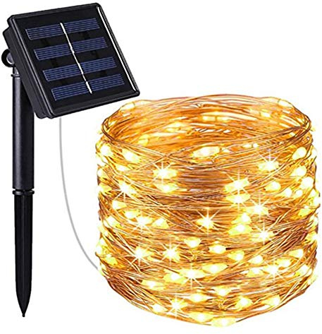 Ztoone Solar Powered String LED Copper Wire Lights - Indoor/Outdoor Waterproof Fairy Decoration for Gardens, Home, Dancing, Party, Christmas (10M)