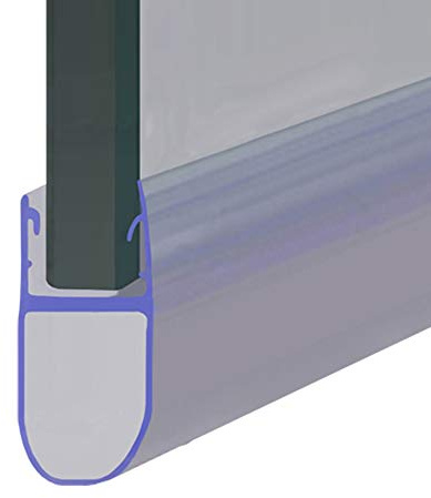 Shower or Bath Screen Door Seal | Fits 4, 5 or 6mm Glass | Round Bubble Shape Seals Gaps of Up to 16mm | 80cm, 90cm, 140cm or 2m Long | SEAL079 (140cm)