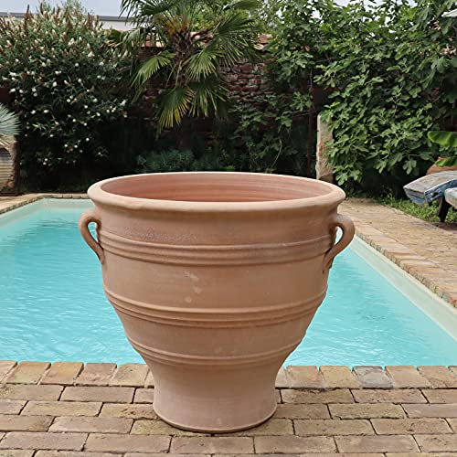 Palatina - Grand pot de fleurs en terre cuite - 70 cm de haut - Pour l'extérieur - Rose - 70 cm