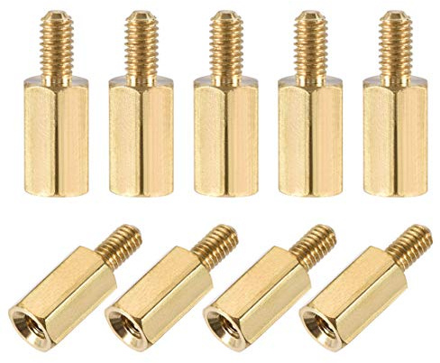 sourcing map 20Stk. M2,5x8mm+5mm Stecker Buchse Messing PCB Motherboard | Abstandhalter Ständer