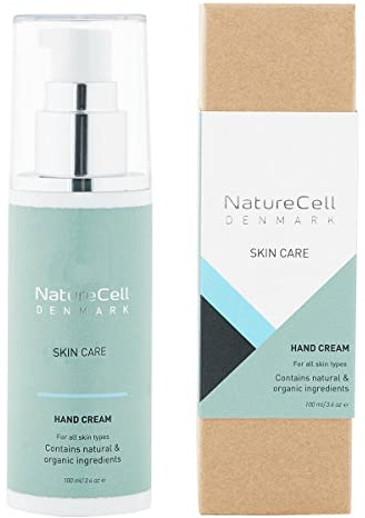 NatureCell DENMARK Vegan Handcreme 100 ml | Retinol Creme mit Vitamin C, Aloe Vera, Omega 3 & Rosehip Oil | Für Sehr Trockene und Rissige Hände